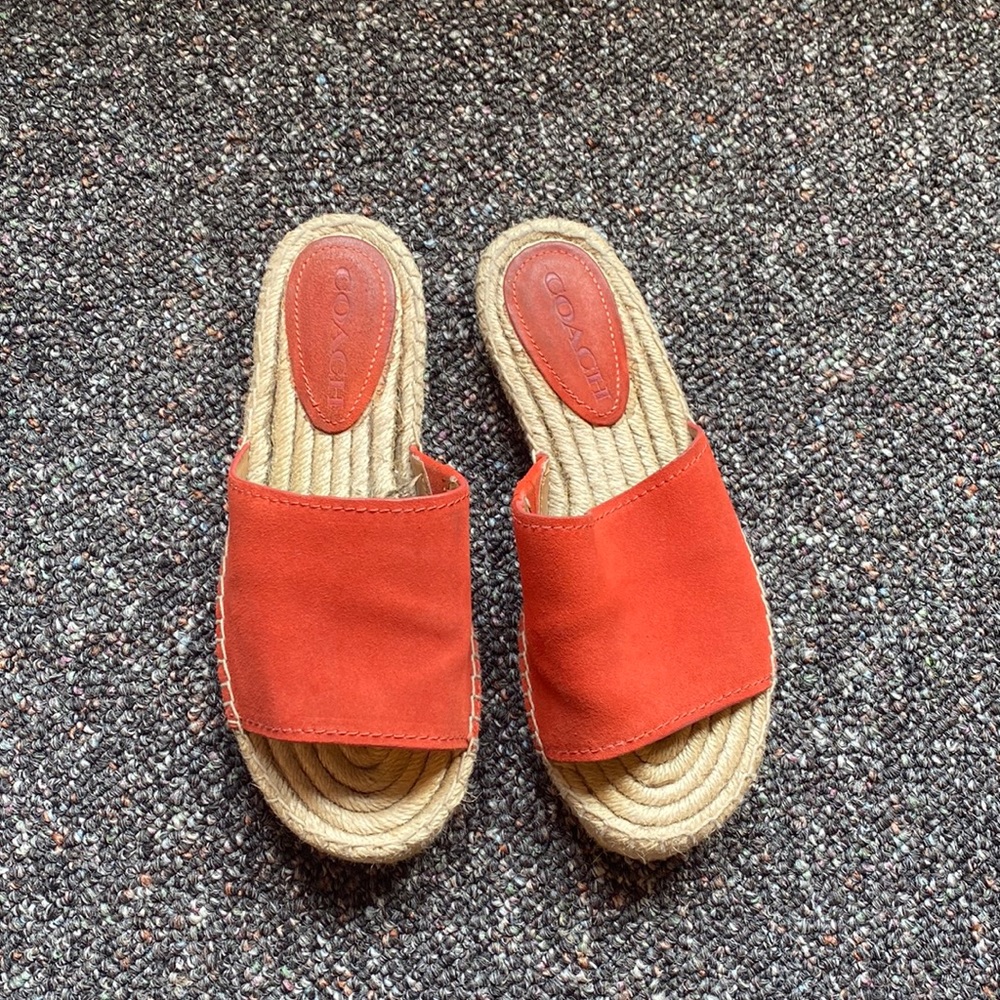 Coach Leather Slide Sandals